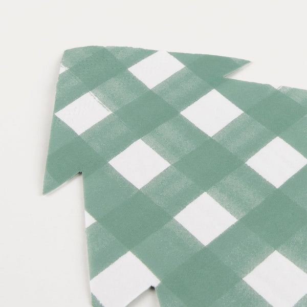 Green Gingham Tree Napkins