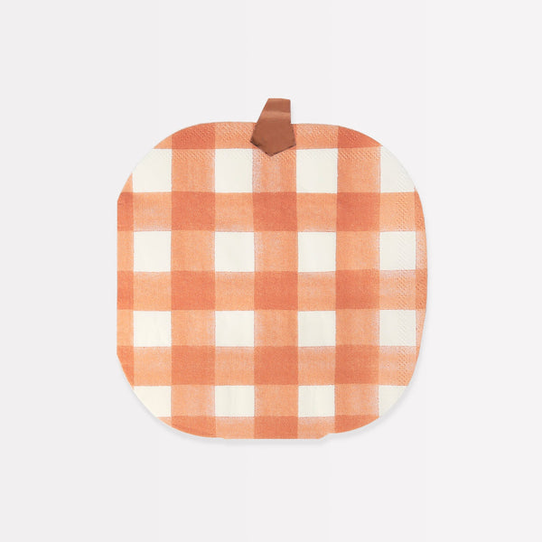 Gingham Pumpkin Napkins