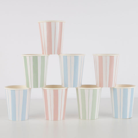 Pastel Stripe Cups